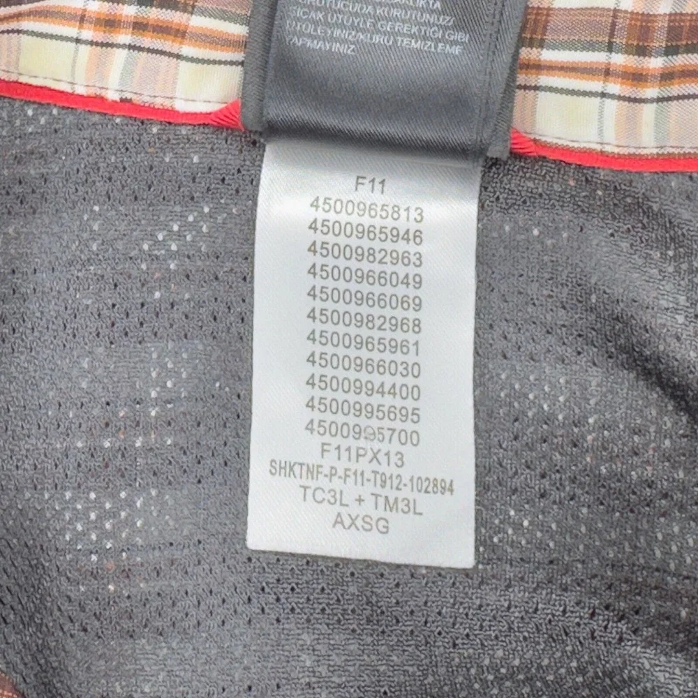 The North Face Men's Large Brown Plaid Long Sleeve Shirt Roll Tab Sleeves Hiking